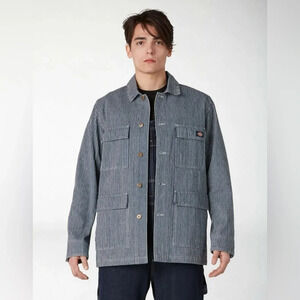 NWOT Raised by Wolves Renfrew Work Jacket in Blue/White Hickory Stripe Size M